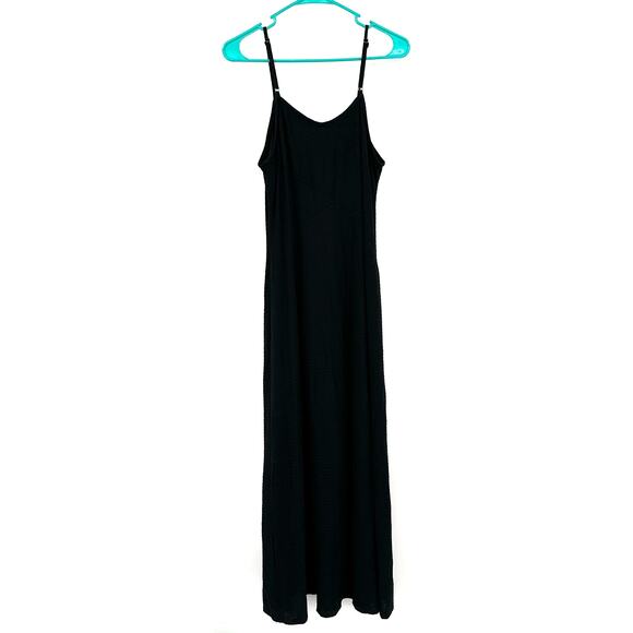 Mossimo Size Large Black Slip Dress Maxi Adjustable Straps Long Basic‎ Everyday - Picture 2 of 4